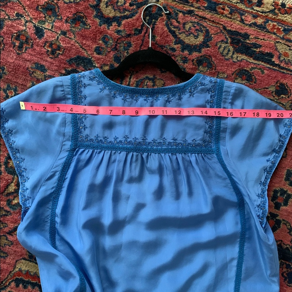 Calypso St. Barth Blue Silk Shift Dress, Sz. Small - Picture 8 of 8